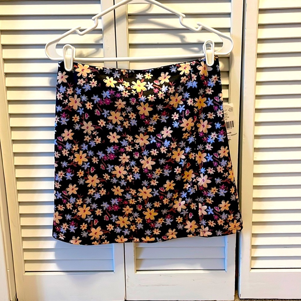 Black Floral Skirt